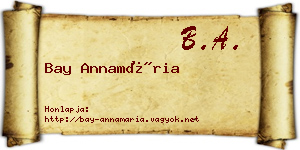 Bay Annamária névjegykártya