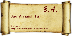 Bay Annamária névjegykártya